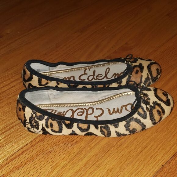 Sam Edelman Leppard Print leather ballet flats - Picture 1 of 7
